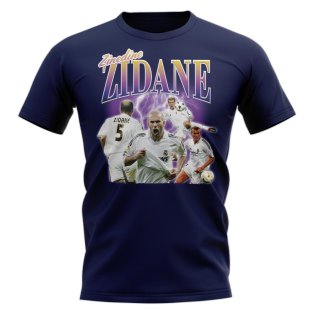 Zinedine Zidane Real Madrid Bootleg T-Shirt (Navy)