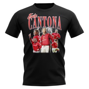 Eric Cantona Manchester United Bootleg T-Shirt (Black)