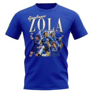 Gianfranco Zola Chelsea Bootleg T-Shirt (Blue)