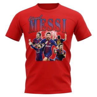 Lionel Messi Barcelona Bootleg T-Shirt (Red)
