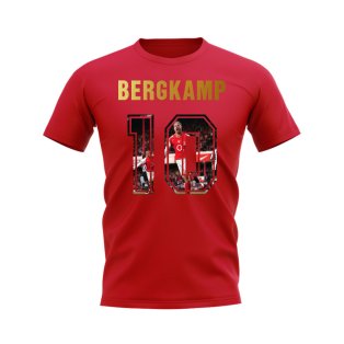 Dennis Bergkamp Name And Number Arsenal T-Shirt (Red)