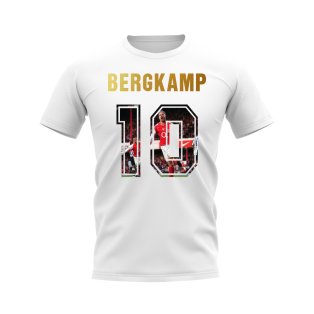 Dennis Bergkamp Name And Number Arsenal T-Shirt (White)