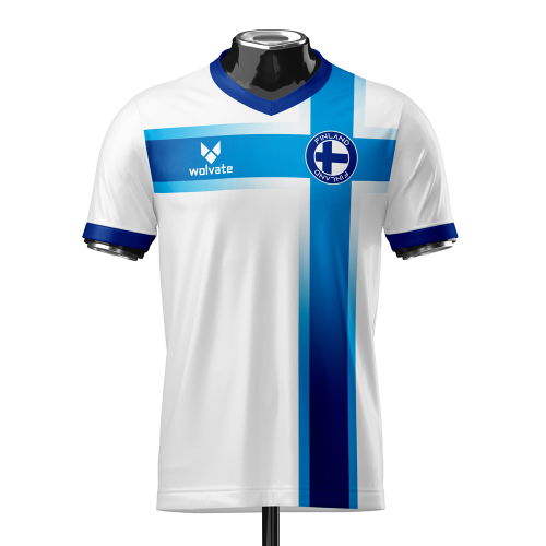 Finland Heritage Football Flag Jersey (Wolvate) Adult Short Sleeve
