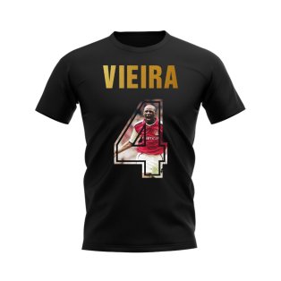 Patrick Vieira Name And Number Arsenal T-Shirt (Black)