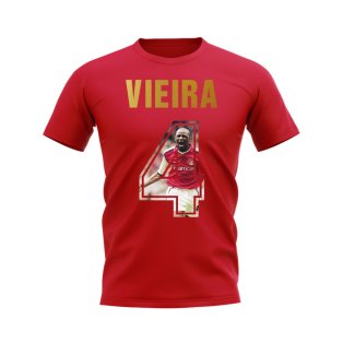 Patrick Vieira Name And Number Arsenal T-Shirt (Red)