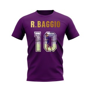 Roberto Baggio Name And Number Fiorentina T-Shirt (Purple)