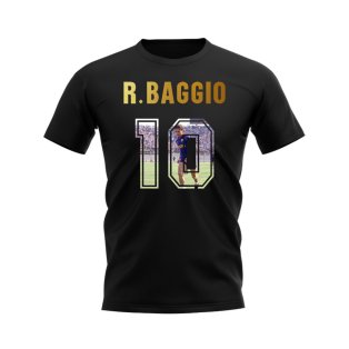 Roberto Baggio Name And Number Fiorentina T-Shirt (Black)