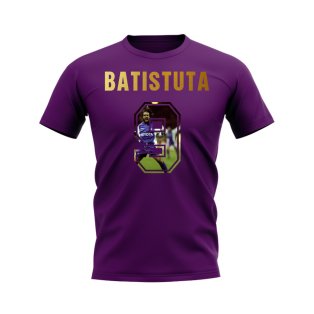 Gabriel Batistuta Name And Number Fiorentina T-Shirt (Purple)