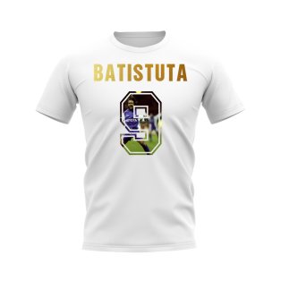 Gabriel Batistuta Name And Number Fiorentina T-Shirt (White)