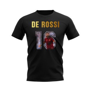Daniele De Rossi Name And Number Roma T-Shirt (Black)