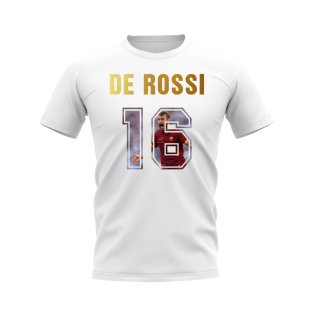 Daniele De Rossi Name And Number Roma T-Shirt (White)