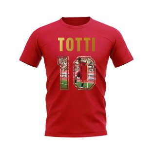 Francesco Totti Name And Number Roma T-Shirt (Red)