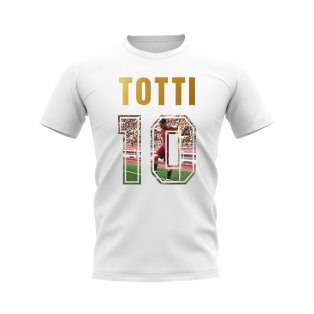 Francesco Totti Name And Number Roma T-Shirt (White)