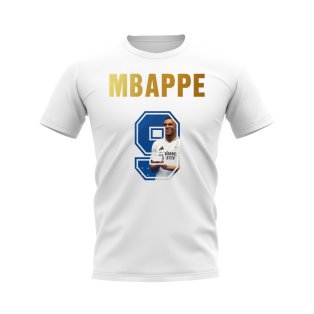 Kylian Mbappe Name And Number Real Madrid T-Shirt (White)