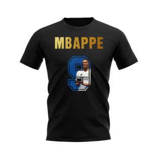 Kylian Mbappe Name And Number Real Madrid T-Shirt (Black)