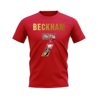 David Beckham Name And Number Manchester United T-Shirt (Red)