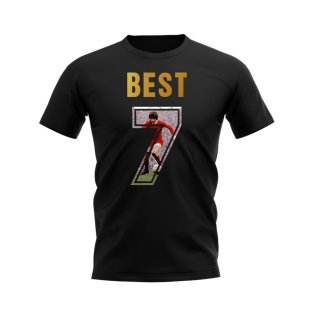 George Best Name And Number Manchester United T-Shirt (Black)