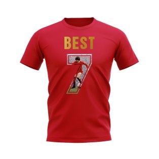 George Best Name And Number Manchester United T-Shirt (Red)