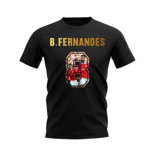 Bruno Fernandes Name And Number Manchester United T-Shirt (Black)