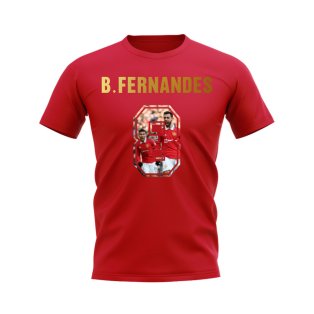 Bruno Fernandes Name And Number Manchester United T-Shirt (Red)