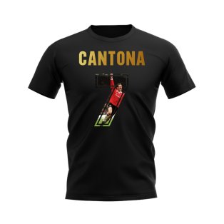 Eric Cantona Name And Number Manchester United T-Shirt (Black)