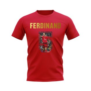 Rio Ferdinand Name And Number Manchester United T-Shirt (Red)