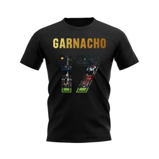 Alejandro Garnacho Name And Number Manchester United T-Shirt (Black)