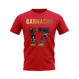 Alejandro Garnacho Name And Number Manchester United T-Shirt (Red)