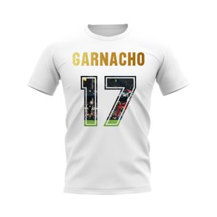 Alejandro Garnacho Name And Number Manchester United T-Shirt (White)