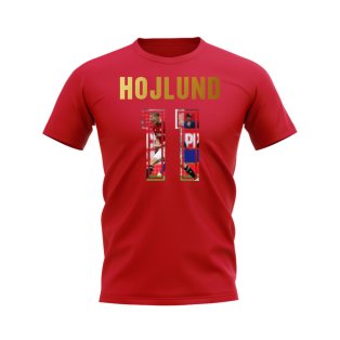 Rasmus Hojlund Name And Number Manchester United T-Shirt (Red)