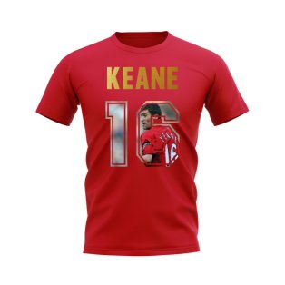 Roy Keane Name And Number Manchester United T-Shirt (Red)