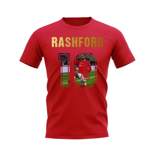 Marcus Rashford Name And Number Manchester United T-Shirt (Red)