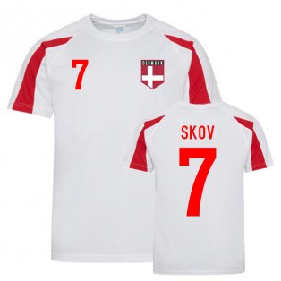 Robert Skov Denmark Sports Training Jersey (White-Red)