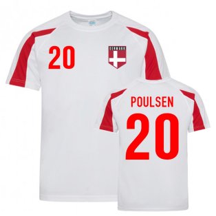Yussuf Poulsen Denmark Sports Training Jersey (White-Red)