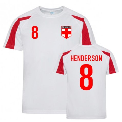 Jordan Henderson England Sports Training Jersey (White-Red)