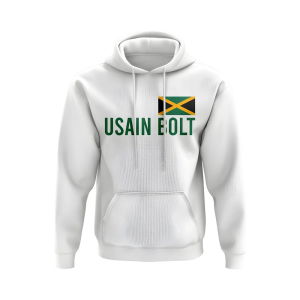 Usain Bolt Jamaica Name Hoody (White)