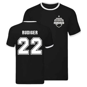 Real Madrid Ringer T-shirt (Antonio Rudiger 22)