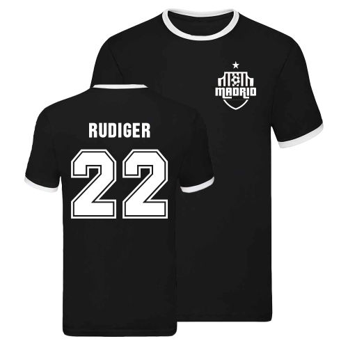 Real Madrid Ringer T-shirt (Antonio Rudiger 22)