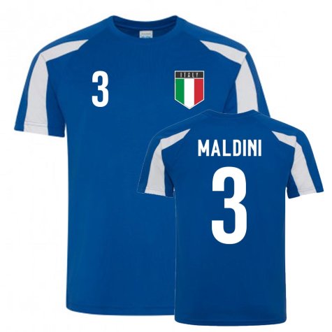 Paolo Maldini Italy Sports Training Jersey (Blue-White)