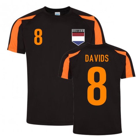 Edgar Davids Holland Sports Training Jersey (Black-Orange)