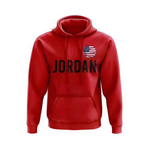 Michael Jordan USA Name Hoody (Red)