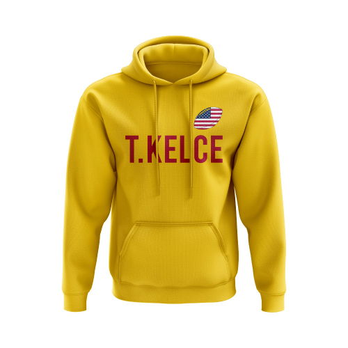 Travis Kelce USA Name Hoody (Yellow)