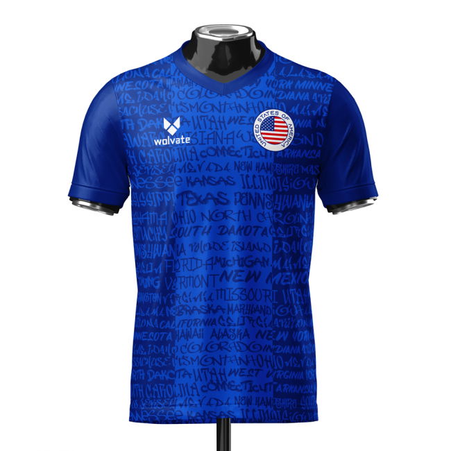 USA Heritage Football Jersey Blue (Wolvate) kids Kids Short Sleeve