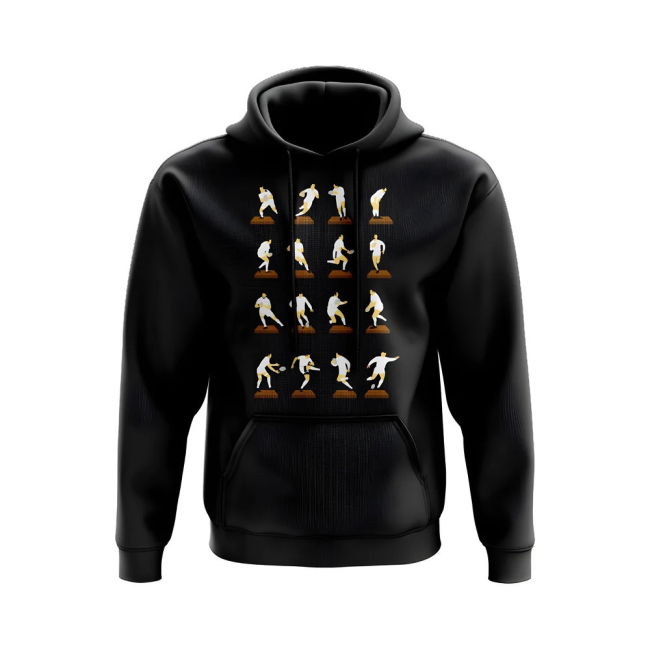 White Rugby Figurine Hoody (Black)