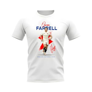 Owen Farrell England Rugby T-Shirt (White)
