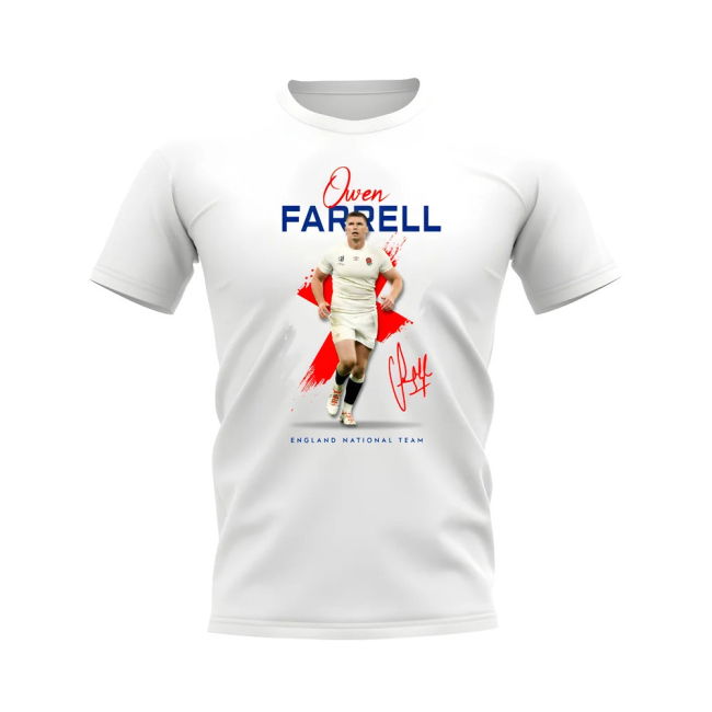Owen Farrell England Rugby T-Shirt (White)