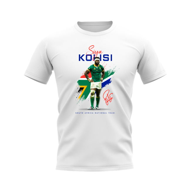 Siya Kolisi South Africa Rugby T-Shirt (White)