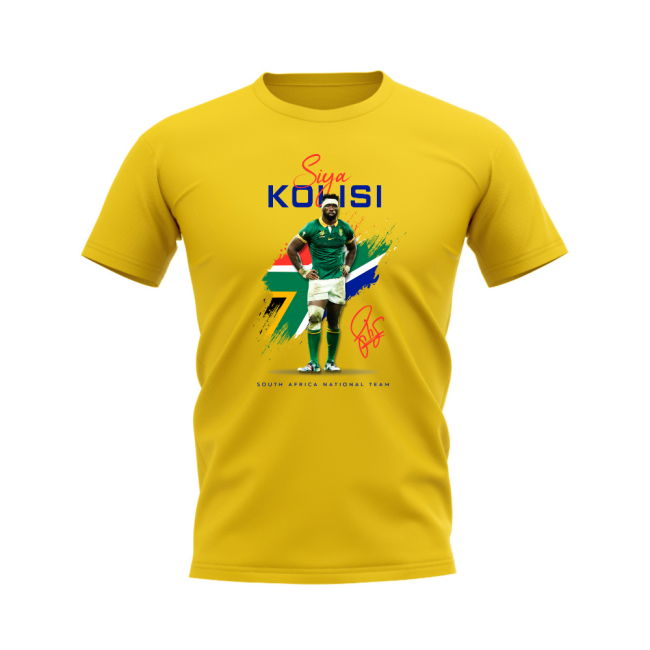 Siya Kolisi South Africa Rugby T-Shirt (Yellow)