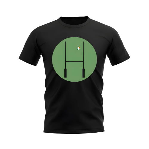 Ireland Rugby Posts Circle T-Shirt (Black)