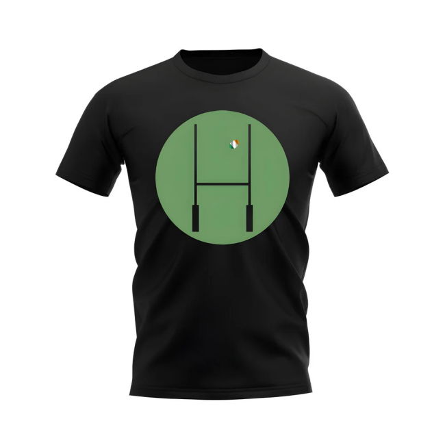 Ireland Rugby Posts Circle T-Shirt (Black)